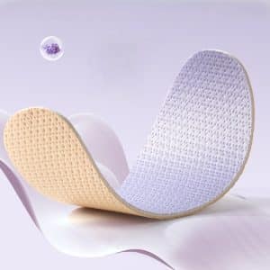 Antimicrobial lavender barefoot shoe artifact