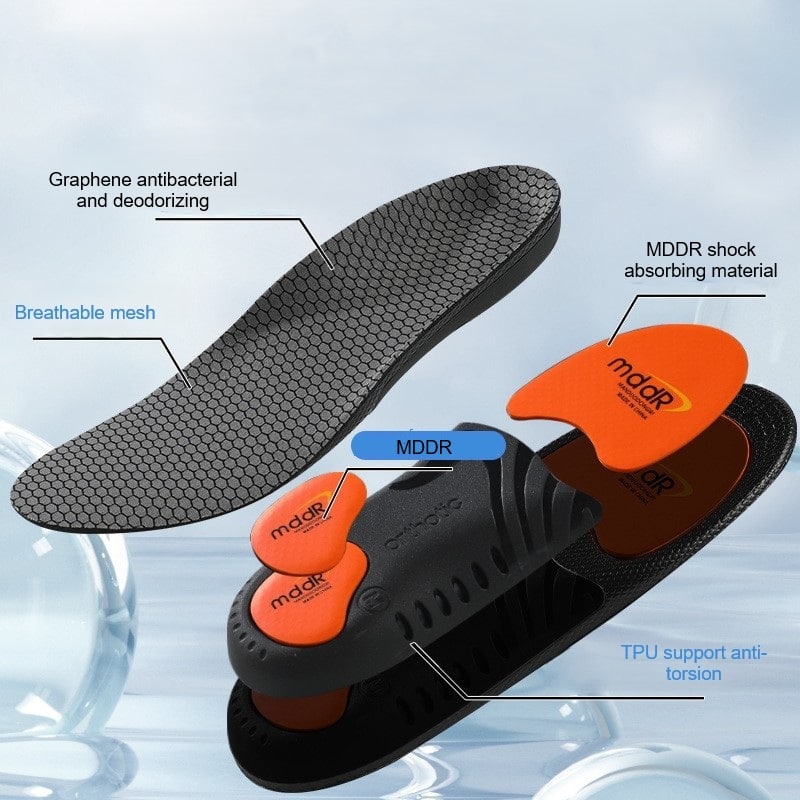 Stuctures of graphene sports shock-absorbing insoles