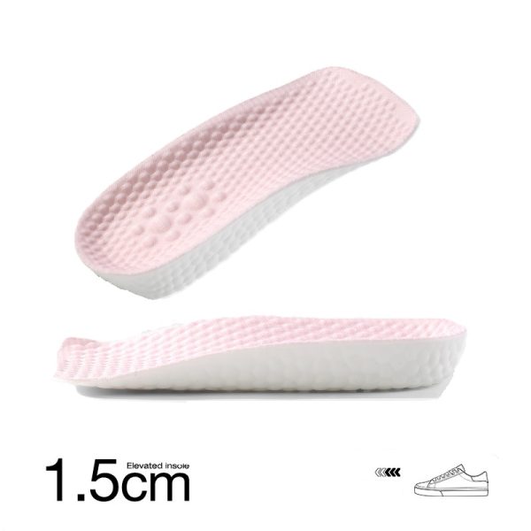 1.5cm pink massage 70% height-increasing insoles