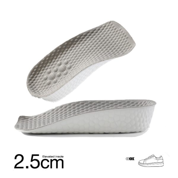 2.5cm grey massage 70% height-increasing insoles