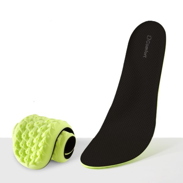 Black comfortable leather sports insoles