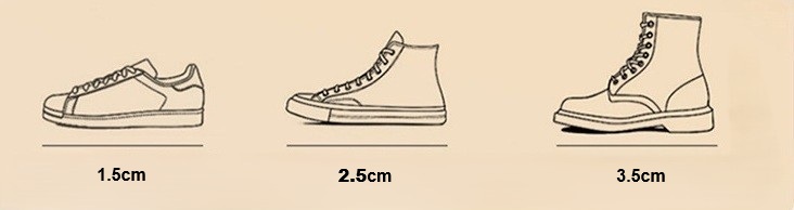 Silicone height-increasing insoles 1