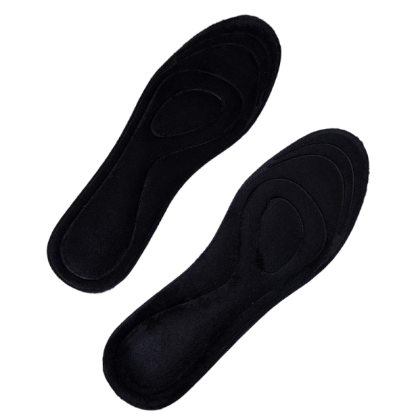 Black faux Rabbit Fur Plush Insoles