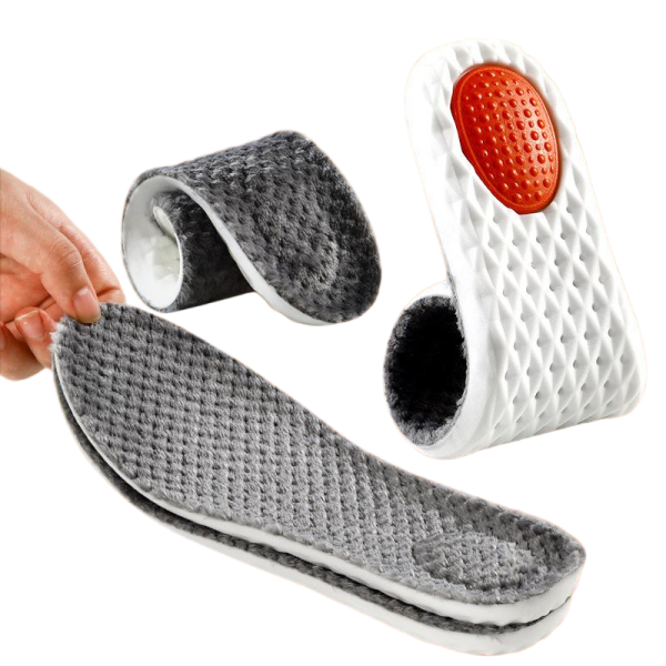 Black plush warm shock-absorbing insole