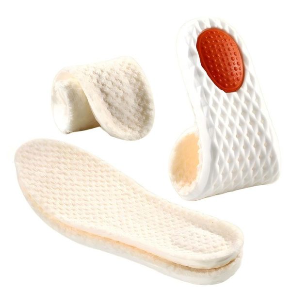 White plush warm shock-absorbing insole