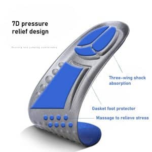 Structures of pressure-relieving elastic sports insoles