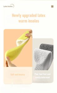 Newly lambswool latex thermal insoles structures