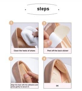 Universal foam heel pads steps