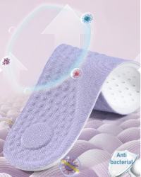 Anti-bacterial 3A-grade lavender-infused soft and resilient anti-odor insole