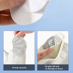 Shell-shaped anti-wear heel pad features